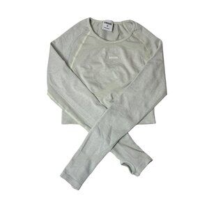 Gymshark Women’s Lime Green Long Sleeve Crop Top – Size M